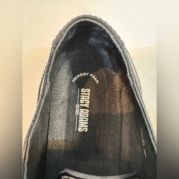 Men’s Stacy Adams Black Wingtip Oxford Dress Shoes NOS size 15 Wide - Picture 7 of 11